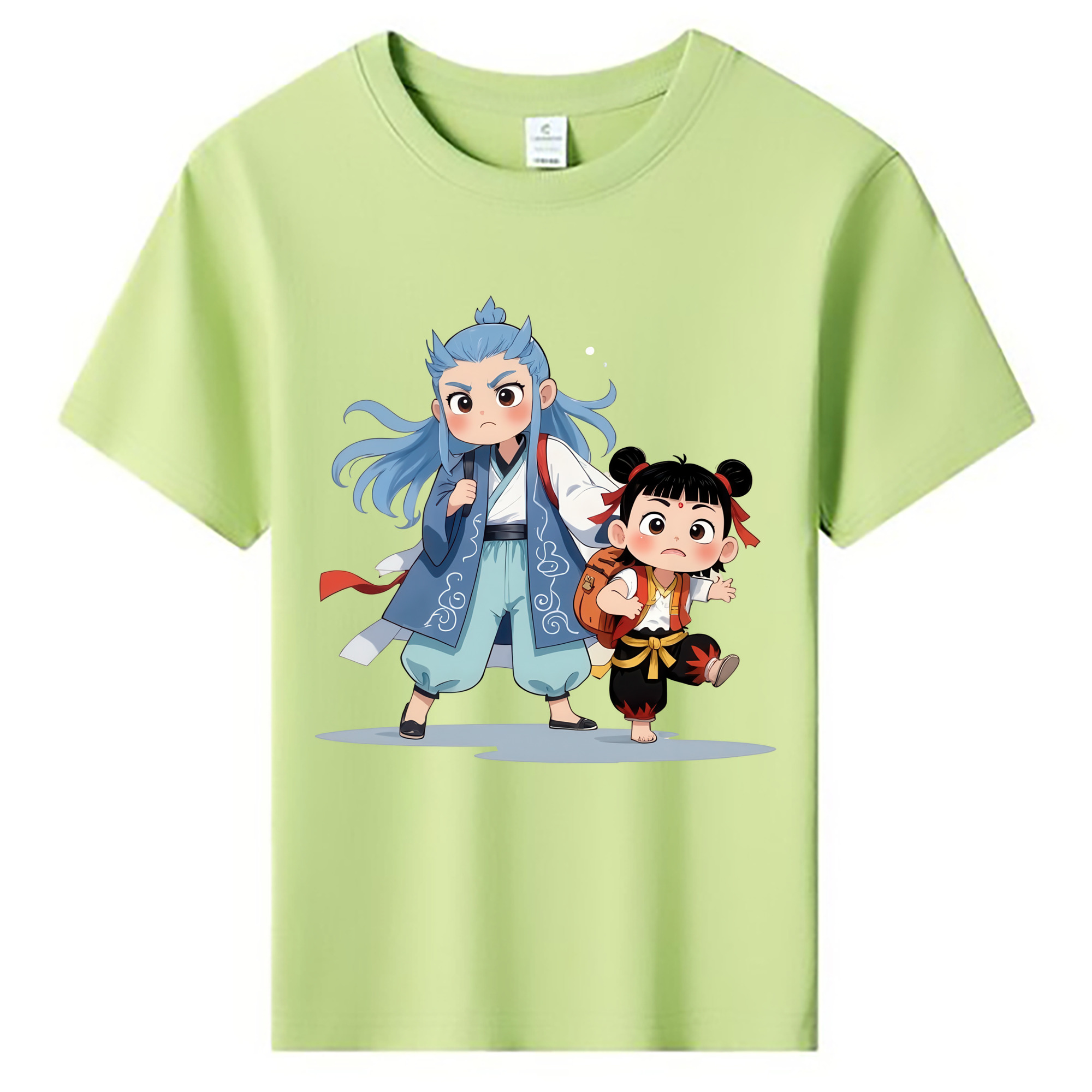 （画像用） Ne Zha 2 ナタ 魔童の大暴れ 綿100％キッズTシャツ（フロントプリント）